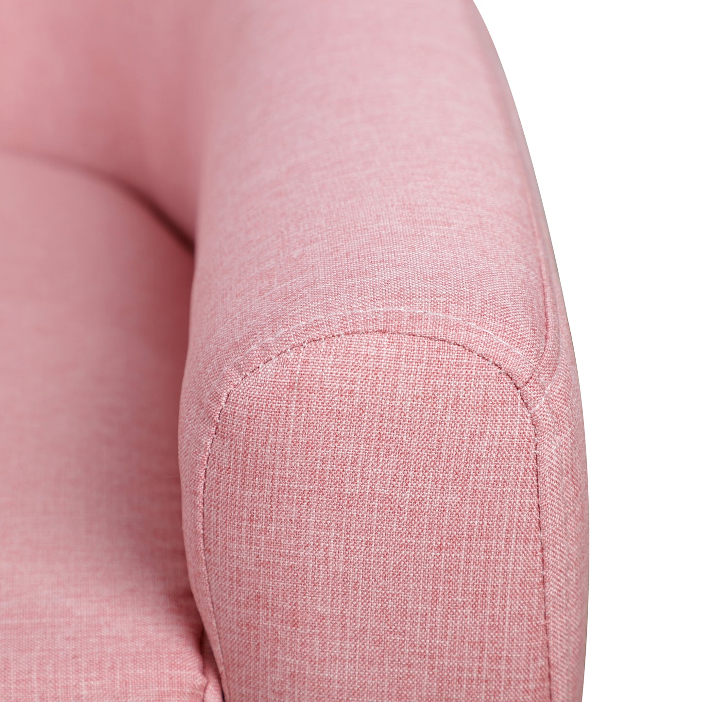 Pink Kids Sofa - Comfortable 2-Seat Linen Couch for Toddlers