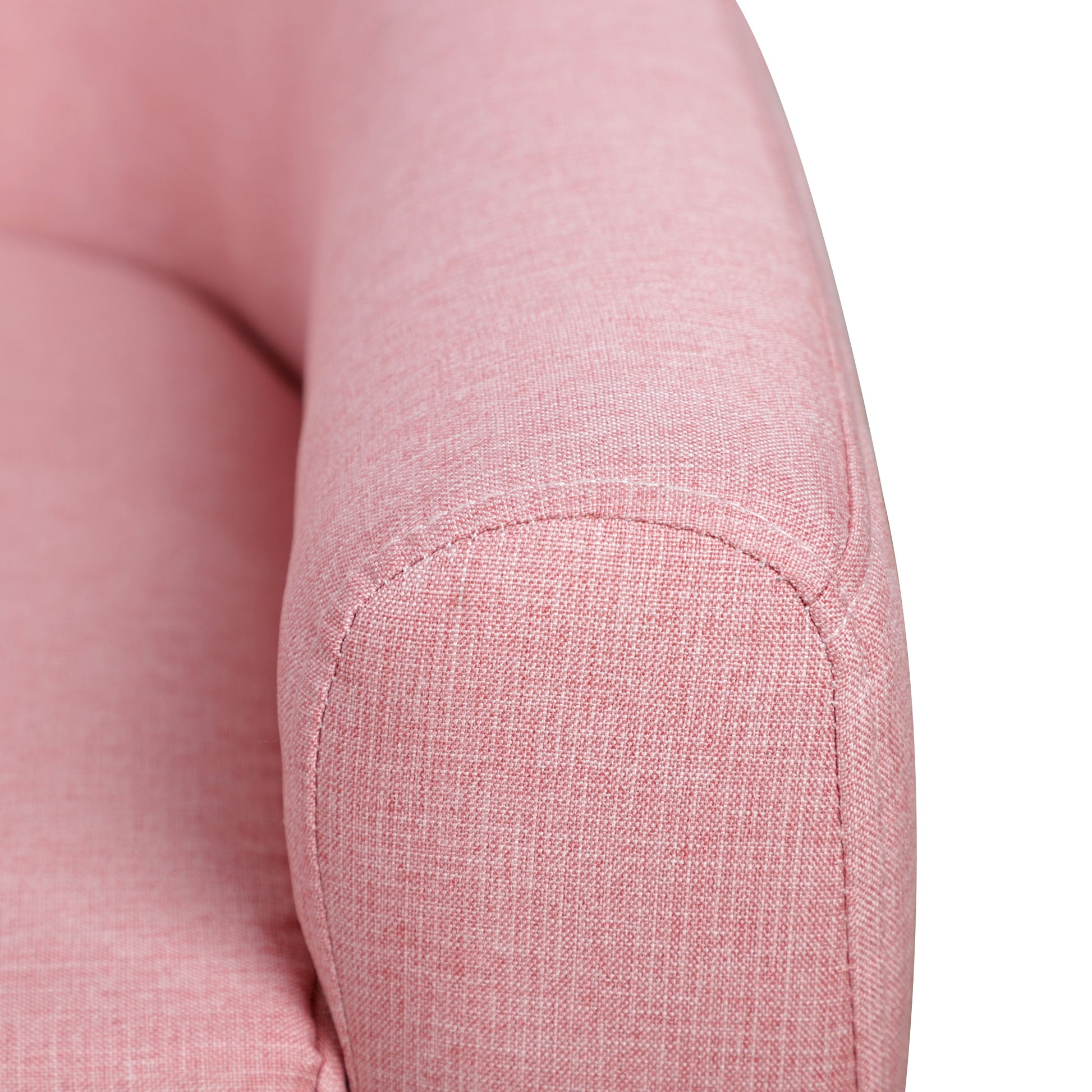 Pink Kids Sofa - Comfortable 2-Seat Linen Couch for Toddlers