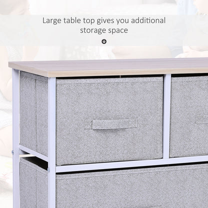 Grey Steel 5-Drawer Dresser - Bedroom Storage Tower for Living Room