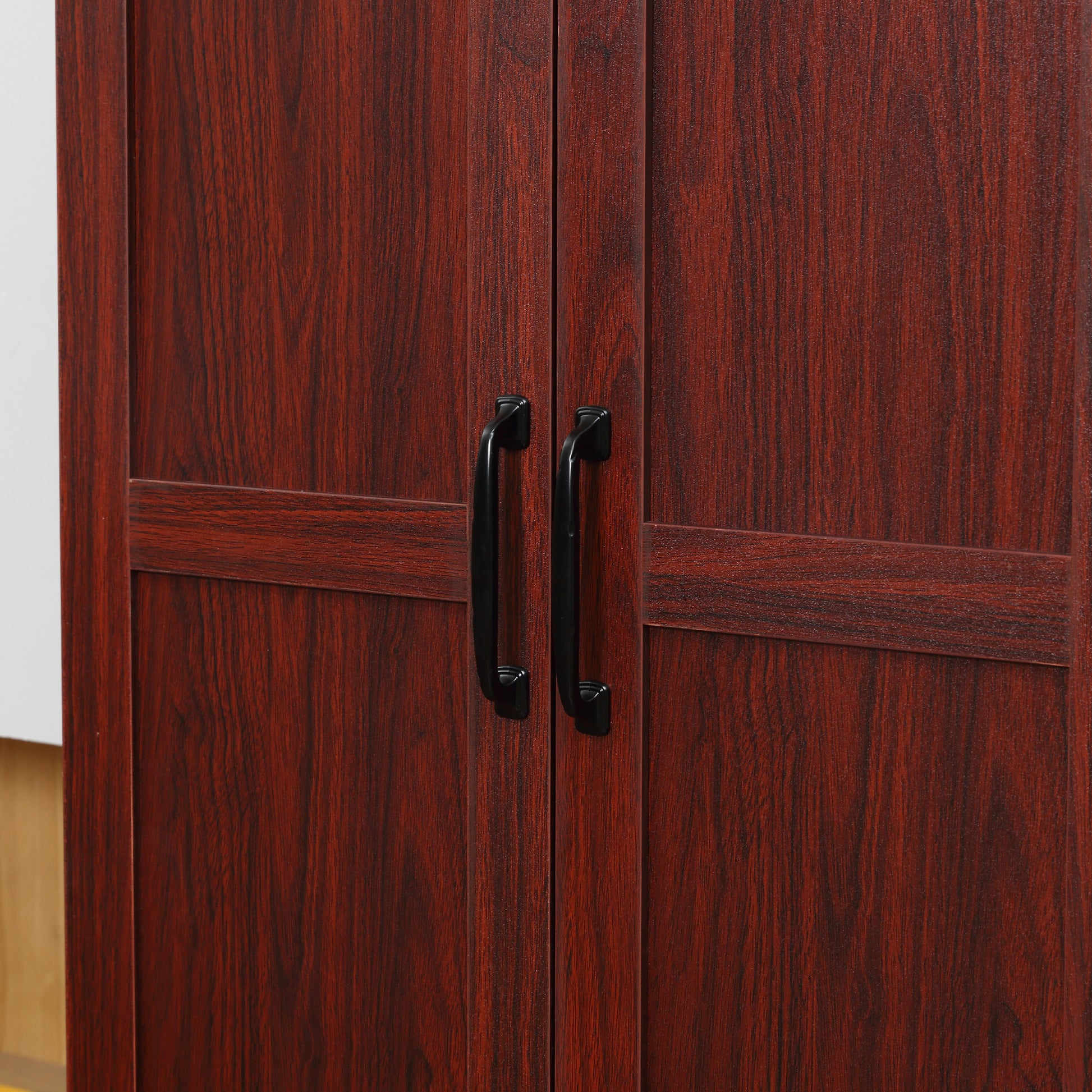 Espresso 63" Kitchen Pantry Cabinet - 2 Door Storage