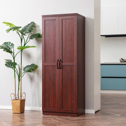 Espresso 63" Kitchen Pantry Cabinet - 2 Door Storage
