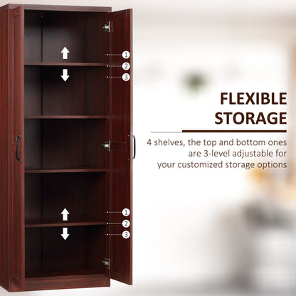 Espresso 63" Kitchen Pantry Cabinet - 2 Door Storage