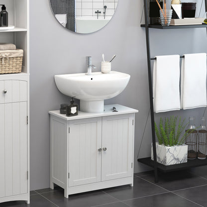 White Bathroom Vanity Cabinet with Storage - 24 Inch
