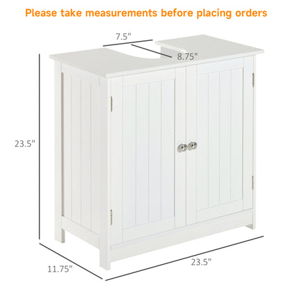 White Bathroom Vanity Cabinet with Storage - 24 Inch