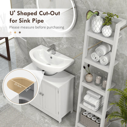White Bathroom Vanity Cabinet with Storage - 24 Inch