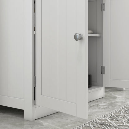 White Bathroom Vanity Cabinet with Storage - 24 Inch