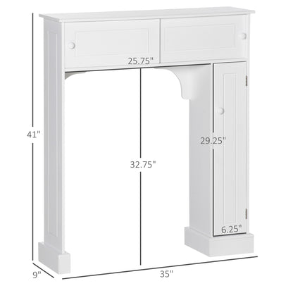 Over-the-Toilet Bathroom Cabinet - White MDF Storage