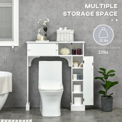 Over-the-Toilet Bathroom Cabinet - White MDF Storage