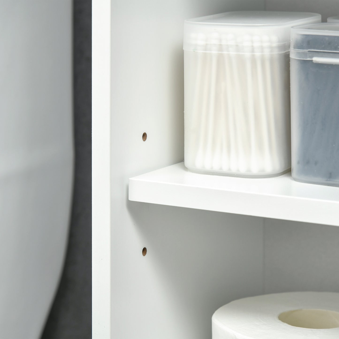 Over-the-Toilet Bathroom Cabinet - White MDF Storage