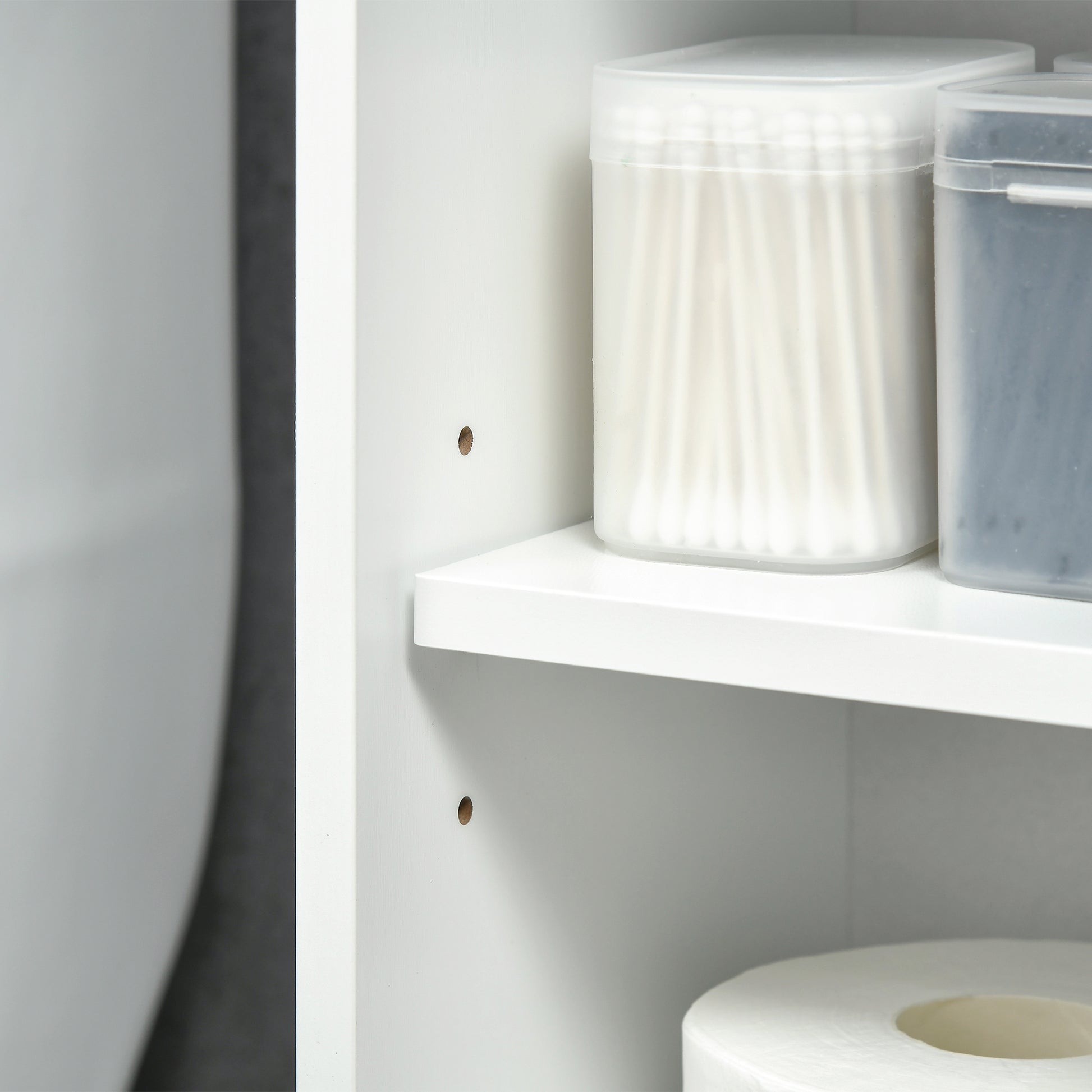 Over-the-Toilet Bathroom Cabinet - White MDF Storage