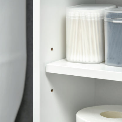 Over-the-Toilet Bathroom Cabinet - White MDF Storage