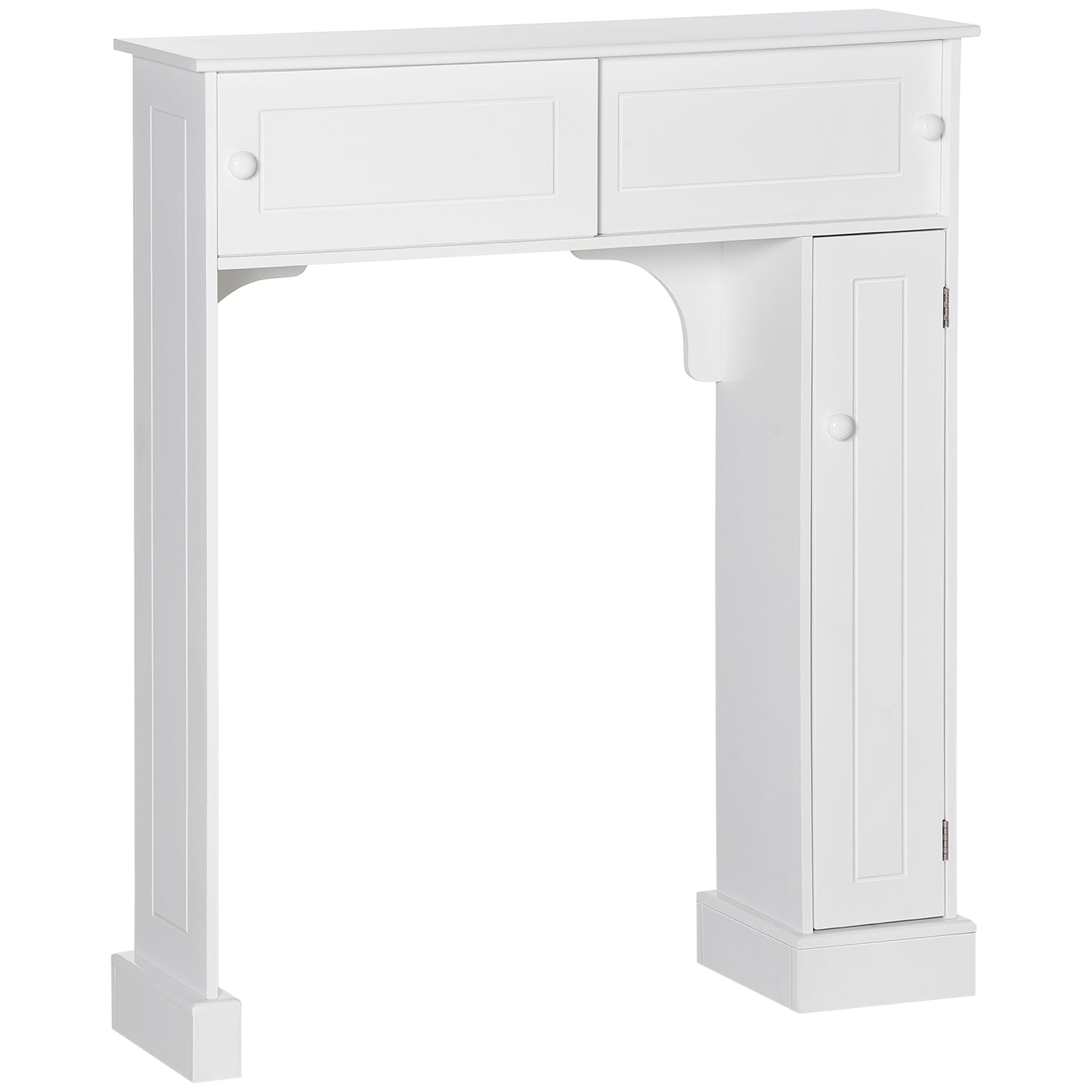 Over the Toilet Bathroom Cabinet, Freestanding Bathroom Storage Cabinet with Adjustable Shelves, Toilet Rack, Space Saver, White