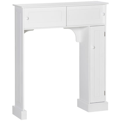 Over the Toilet Bathroom Cabinet, Freestanding Bathroom Storage Cabinet with Adjustable Shelves, Toilet Rack, Space Saver, White