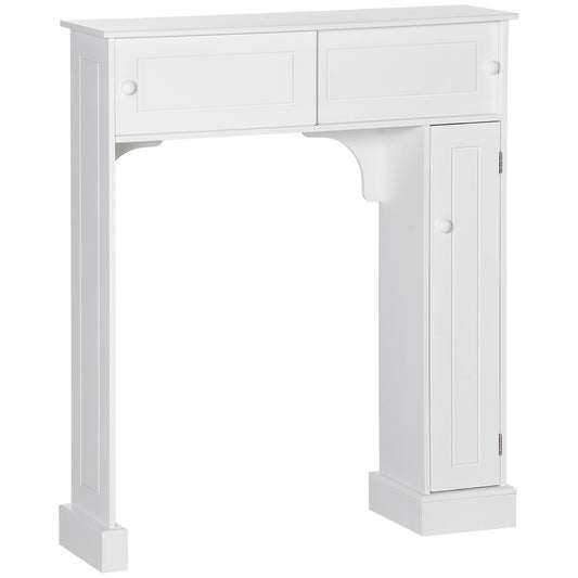 Over the Toilet Bathroom Cabinet, Freestanding Bathroom Storage Cabinet with Adjustable Shelves, Toilet Rack, Space Saver, White