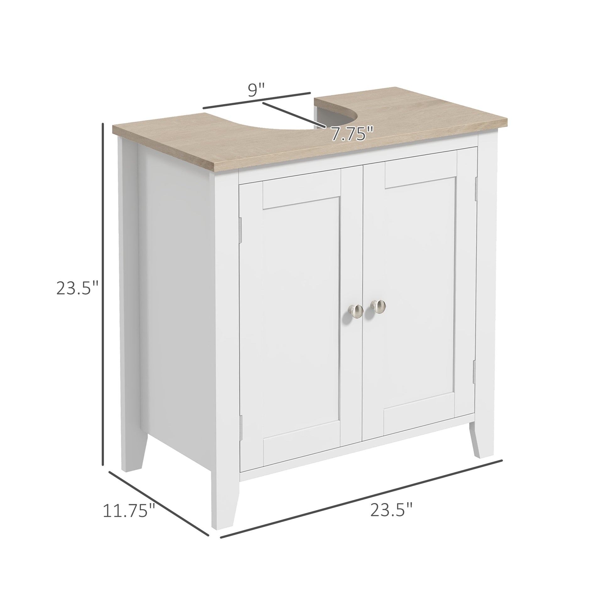 White Bathroom Vanity Cabinet Under Sink Storage