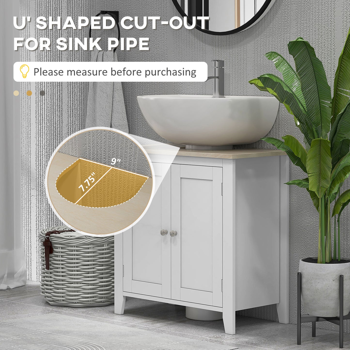 White Bathroom Vanity Cabinet Under Sink Storage