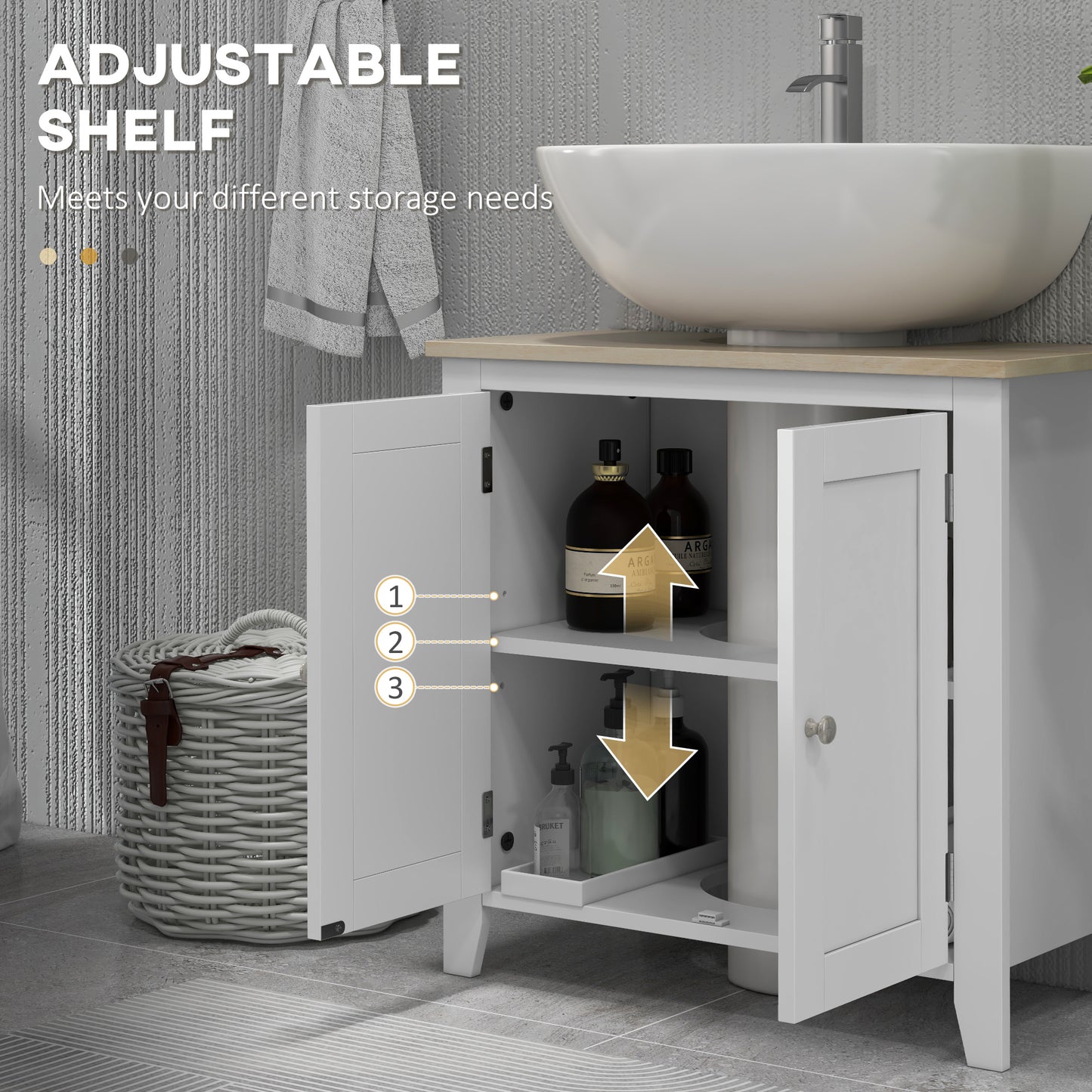 White Bathroom Vanity Cabinet Under Sink Storage