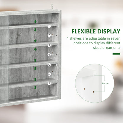 Gray Glass Display Cabinet - 5 Tier Storage