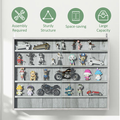 Gray Glass Display Cabinet - 5 Tier Storage