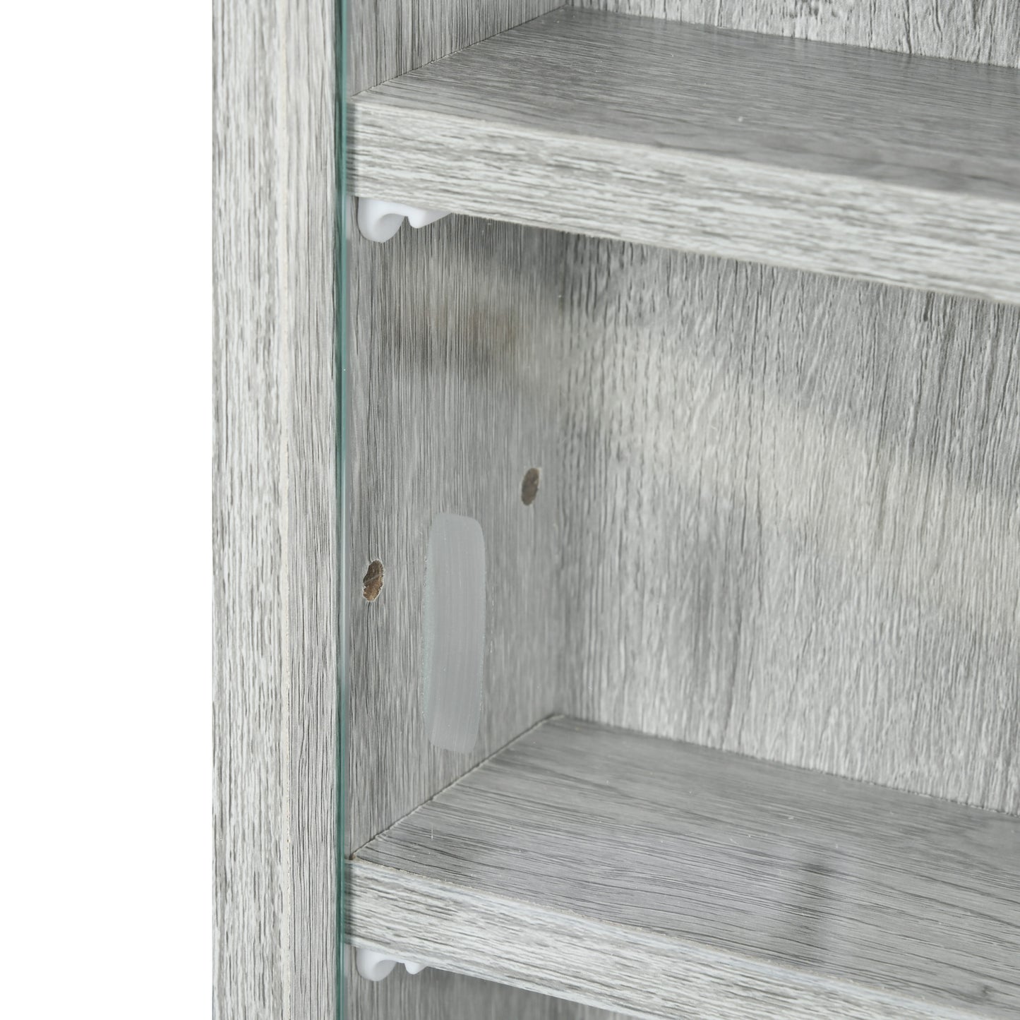 Gray Glass Display Cabinet - 5 Tier Storage