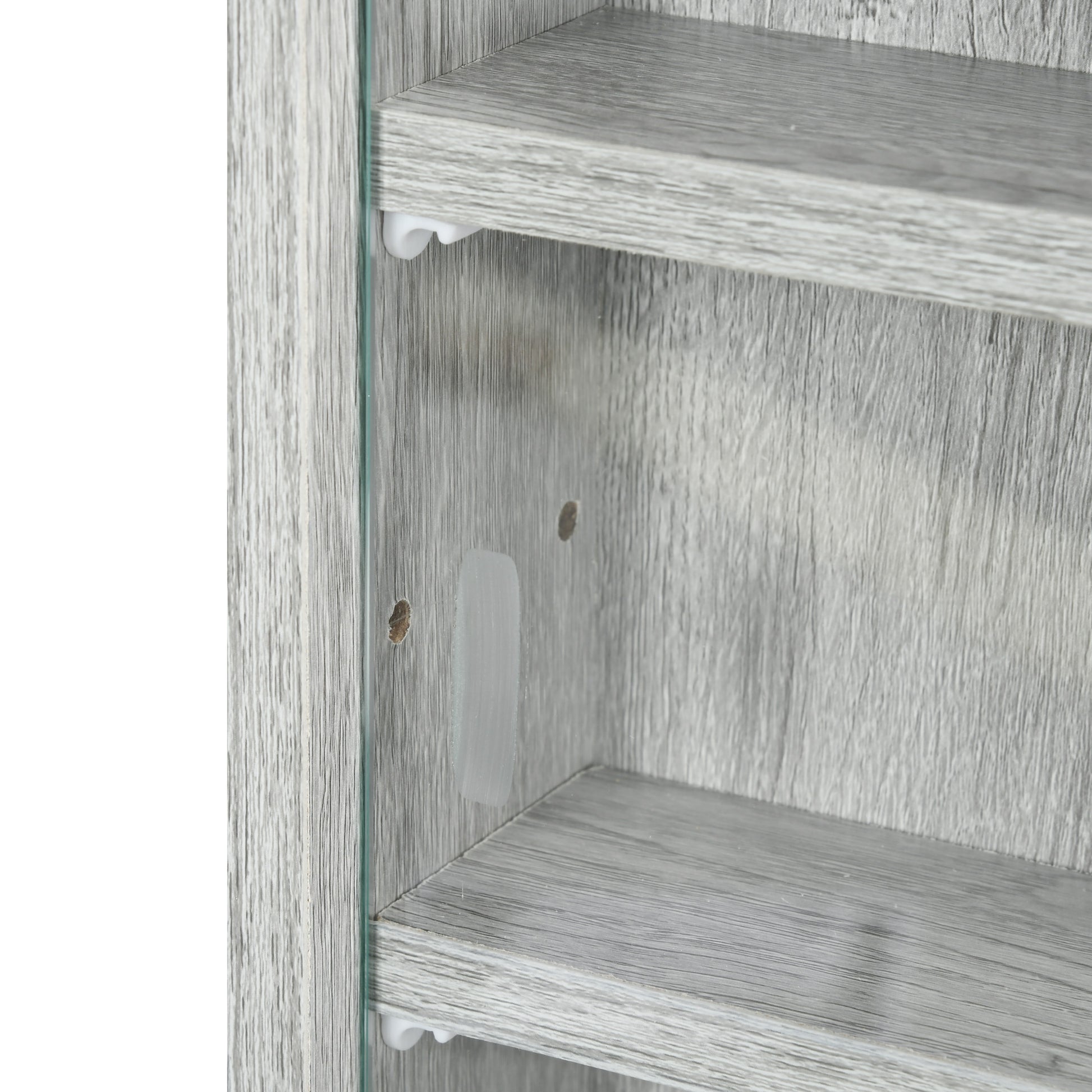 Gray Glass Display Cabinet - 5 Tier Storage