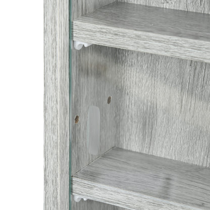 Gray Glass Display Cabinet - 5 Tier Storage