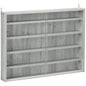 5-Tier Display Cabinet, Glass Display Case with 2 Doors and Adjustable Shelves, Wall-Mounted, Grey