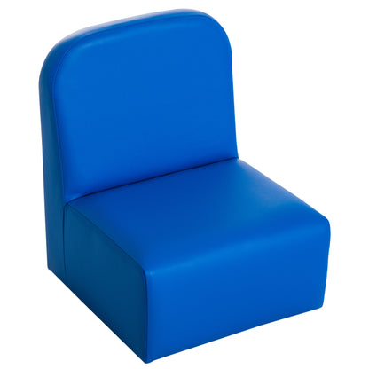 2-in-1 Kids Sofa - Blue Wood Convertible Table Chair Set