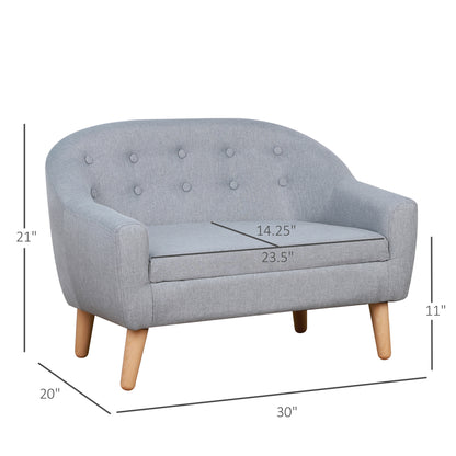 Gray Wooden Kids Sofa Bed for Toddlers Ages 3-7, Sturdy and Lightweight