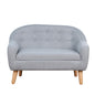2-Seat Kids Sofa Linen Fabric and Wooden Frame Sofa for Kids and Toddlers Ages 3-7, 11" High Seat, Gray