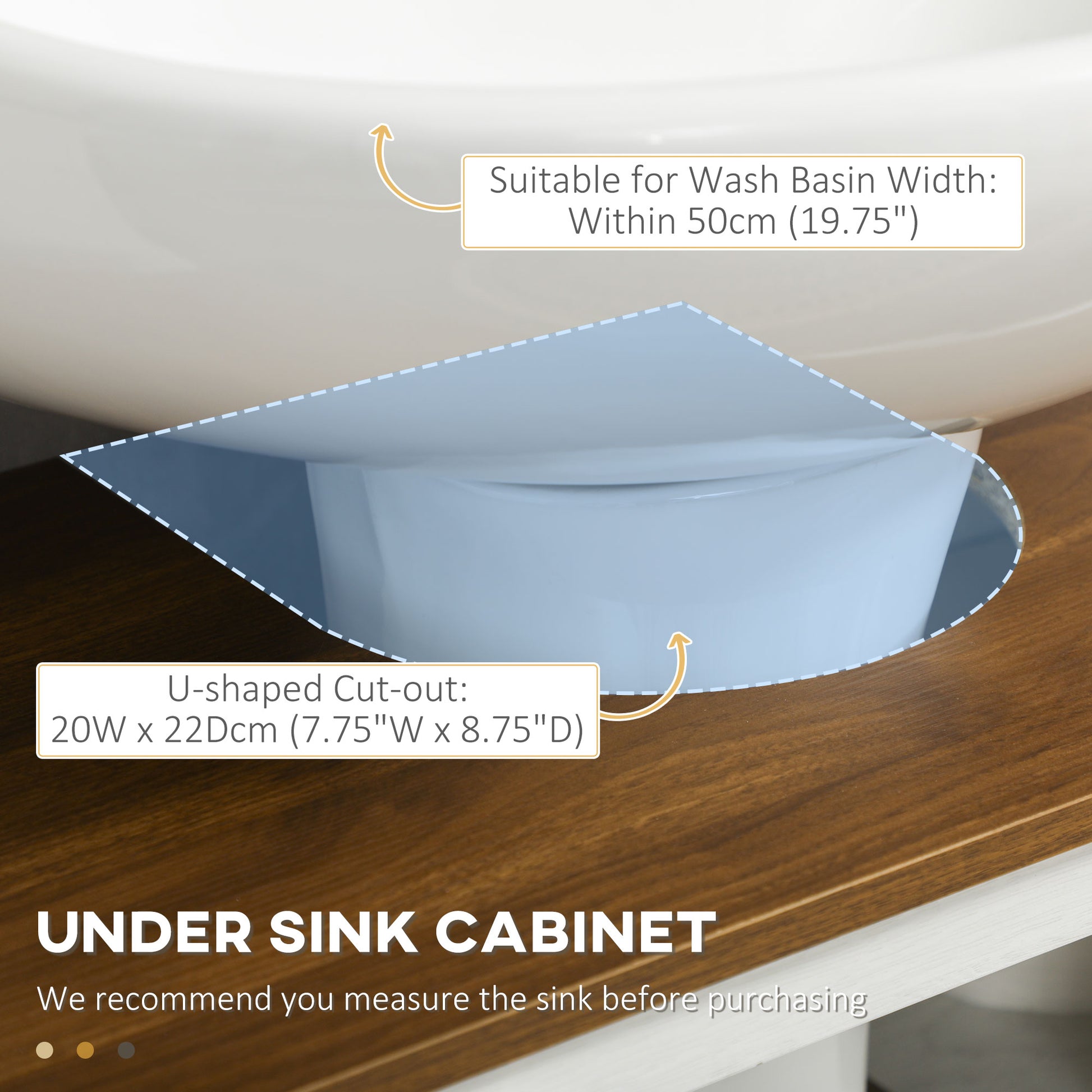 White Farmhouse Bathroom Vanity Cabinet - Under Sink Storage
