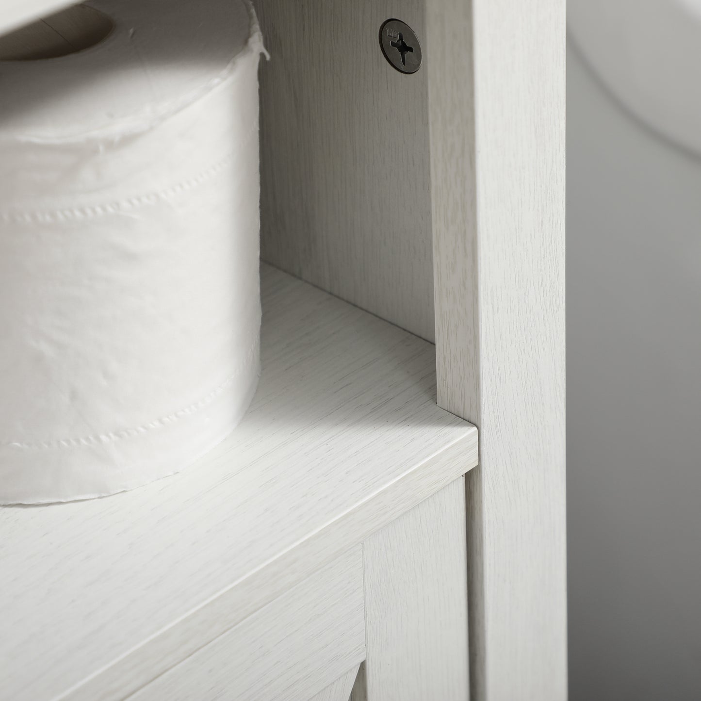 White Farmhouse Bathroom Vanity Cabinet - Under Sink Storage