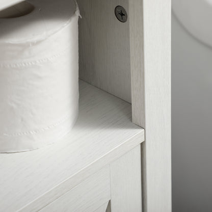 White Farmhouse Bathroom Vanity Cabinet - Under Sink Storage