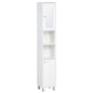 kleankin Tall Bathroom Storage Cabinet with Mirror, Wooden Freestanding Tower Cabinet with Adjustable Shelves, for Bathroom, or Living Room, White