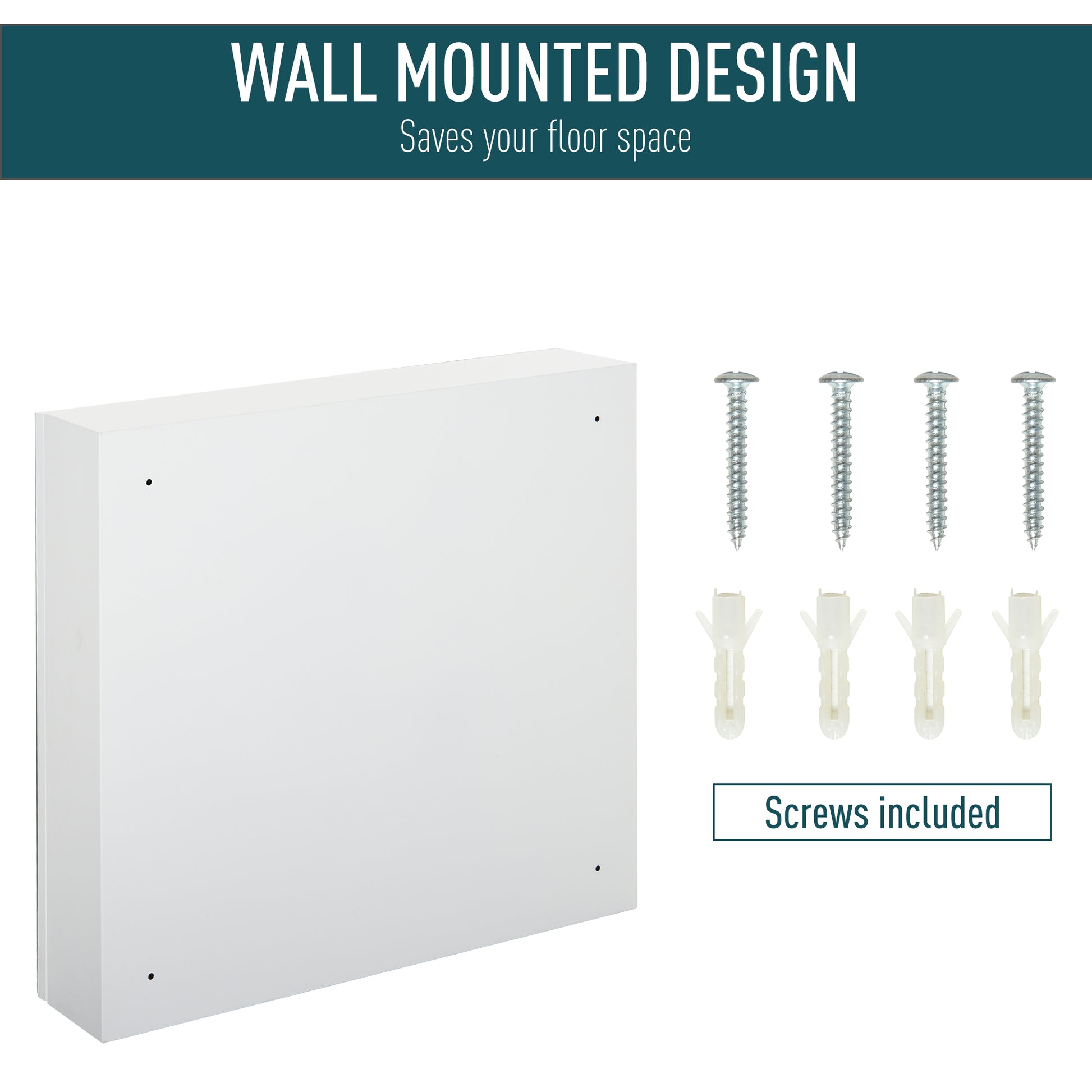 Kleankin Bathroom Cabinet - Steel Storage & Mirror