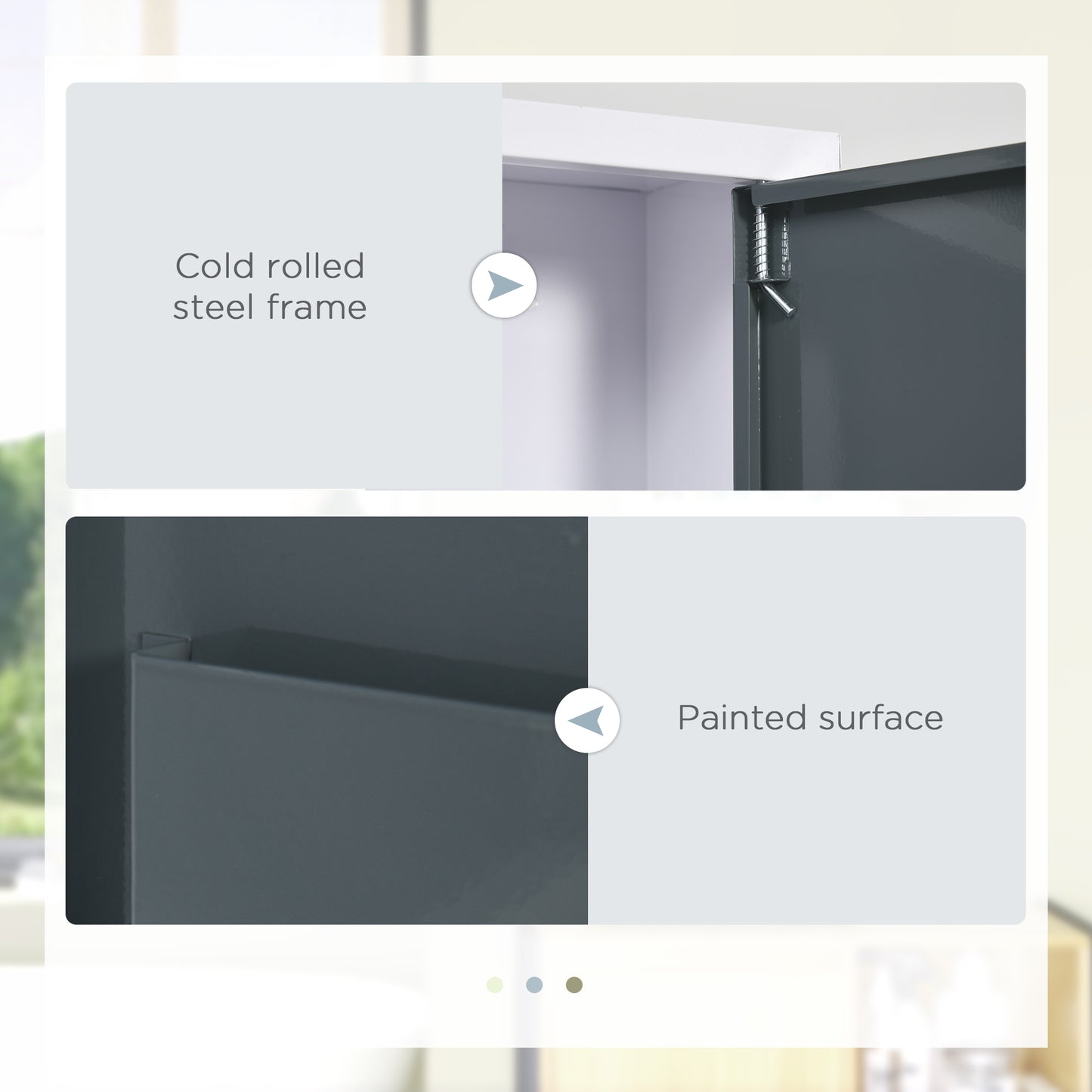 Gray Steel Medicine Cabinet - Wall Mounted Storage