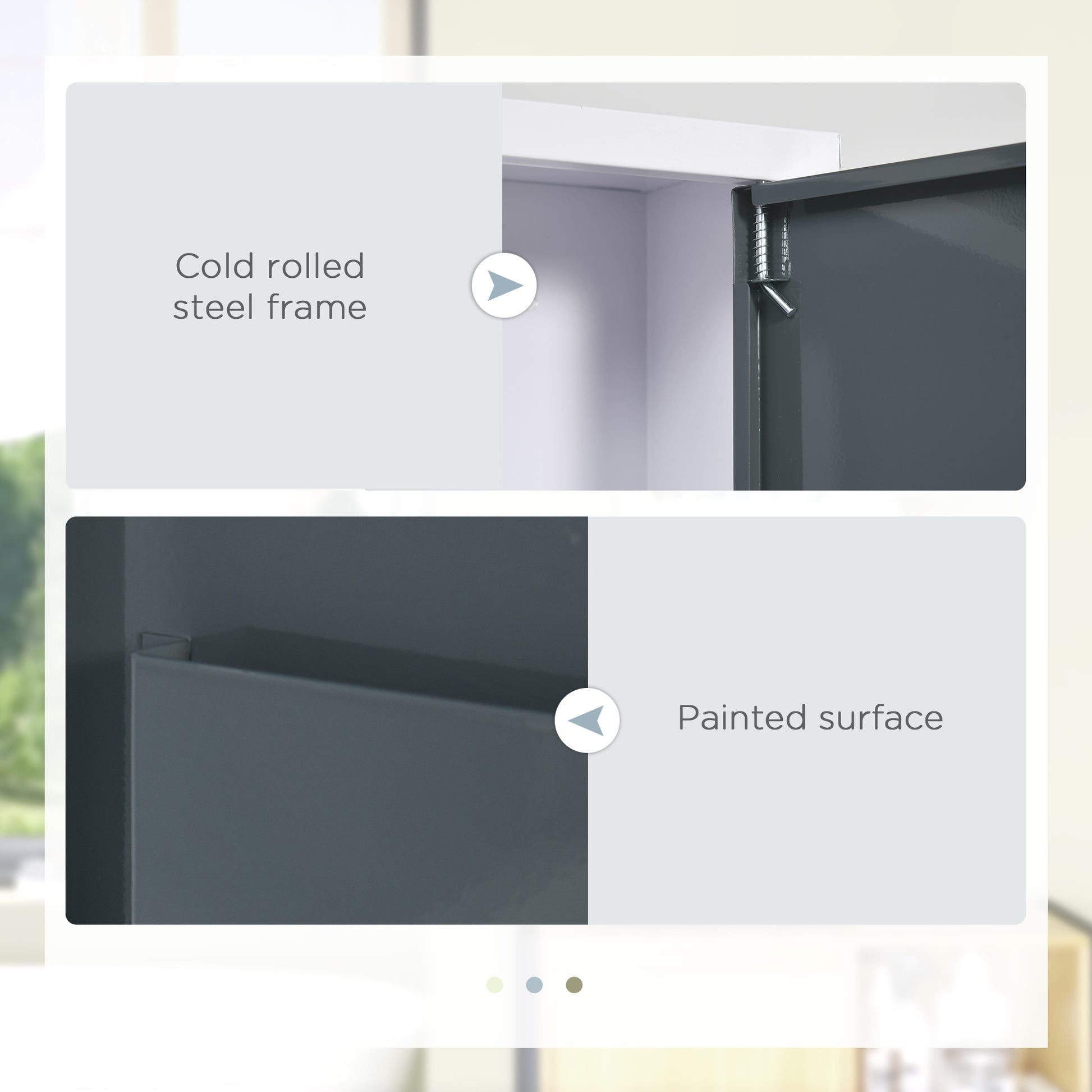 Gray Steel Medicine Cabinet - Wall Mounted Storage