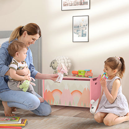 Pink MDF Toy Box - Kids Bedroom Storage