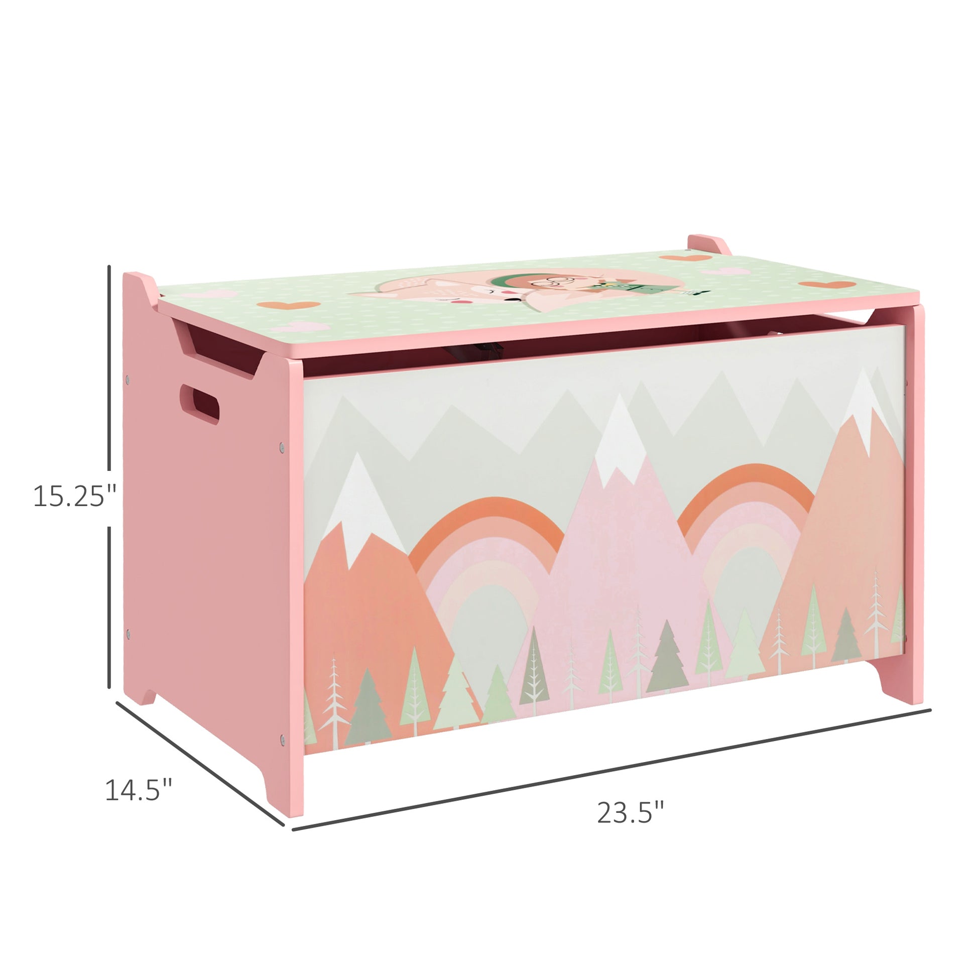 Pink MDF Toy Box - Kids Bedroom Storage