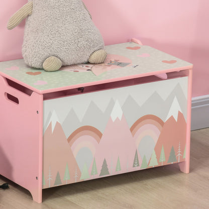Pink MDF Toy Box - Kids Bedroom Storage