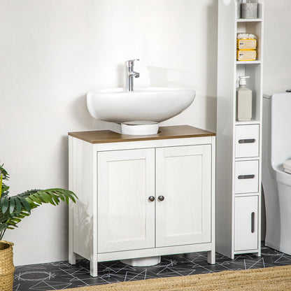 White Bathroom Vanity Cabinet - Under Sink Storage