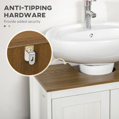 White Bathroom Vanity Cabinet - Under Sink Storage