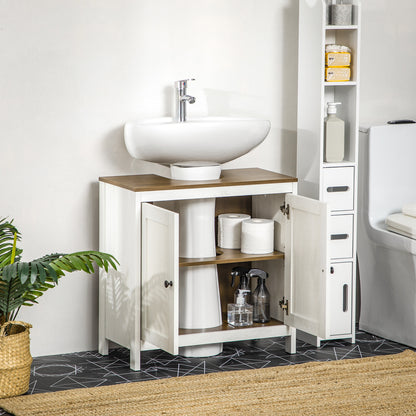 White Bathroom Vanity Cabinet - Under Sink Storage