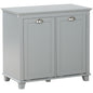 HOMCOM Tilt-Out Laundry Sorter Cabinet, Bathroom Storage Organizer with Two-Compartment Tilt-Out Hamper, Gray