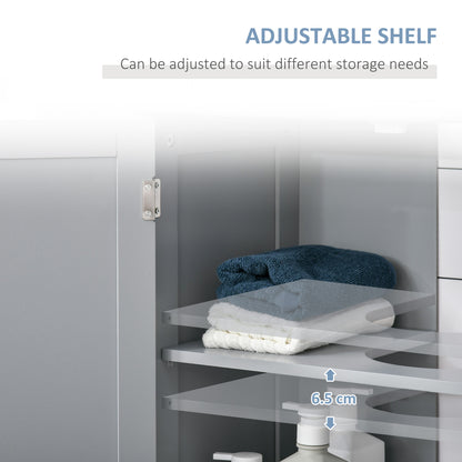 Gray MDF Bathroom Vanity Storage Cabinet - Under Sink Organizer