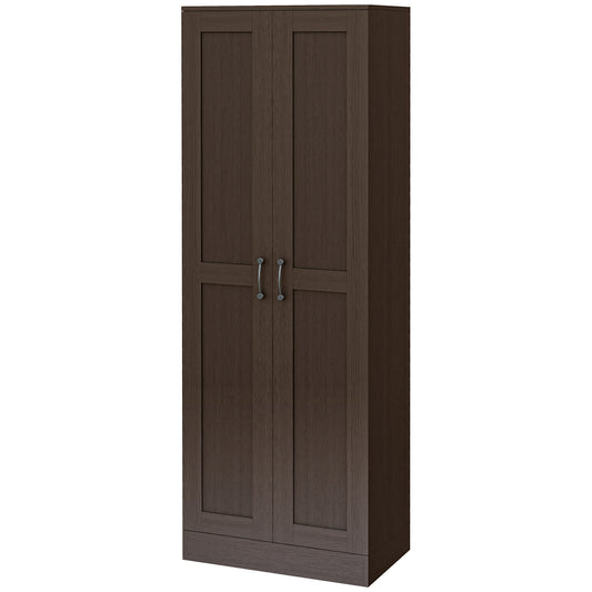 HOMCOM 69" Tall Storage Cabinet with Movable Storage Shelves, Modern Style Pantry Cupboard Cabinet with Soft Close Doors, Coffee