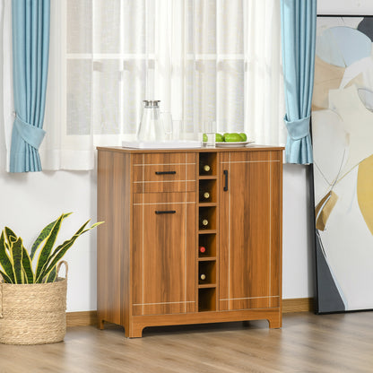 Retro Wine Cabinet - 6 Bottle Storage, Brown MDF