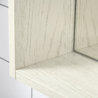 White Bathroom Medicine Cabinet with Mirror & Shelf - 31.5" for Living Room