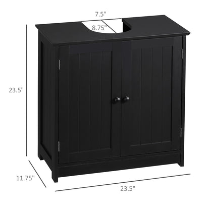 Black MDF Under Sink Bathroom Cabinet - Storage & Organization