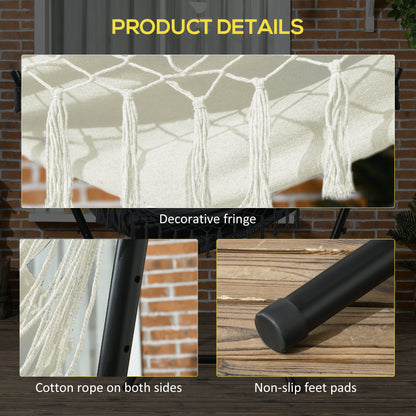White Steel Outdoor Hammock Chair with Stand